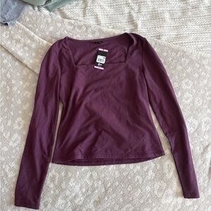 Express Deep Purple Long Sleeve Top